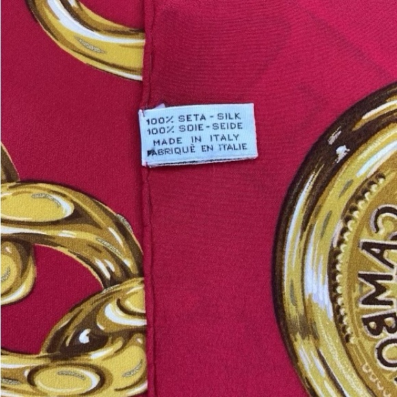 Huge Chanel Vintage silk scarf - chain link design - w/ authenticity certificate - Picture 6 of 7